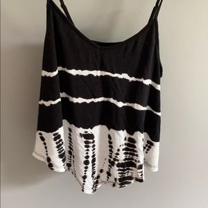 Black and white Crop top tank